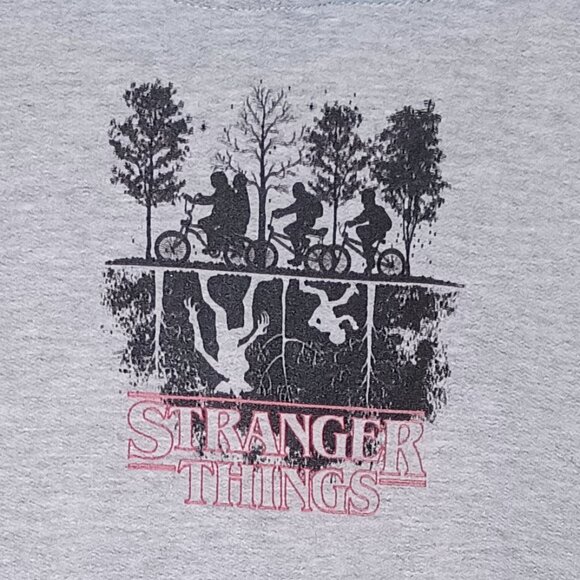 NEW Boy's Stranger Things Upside Down Hoodie Large - Picture 2 of 4